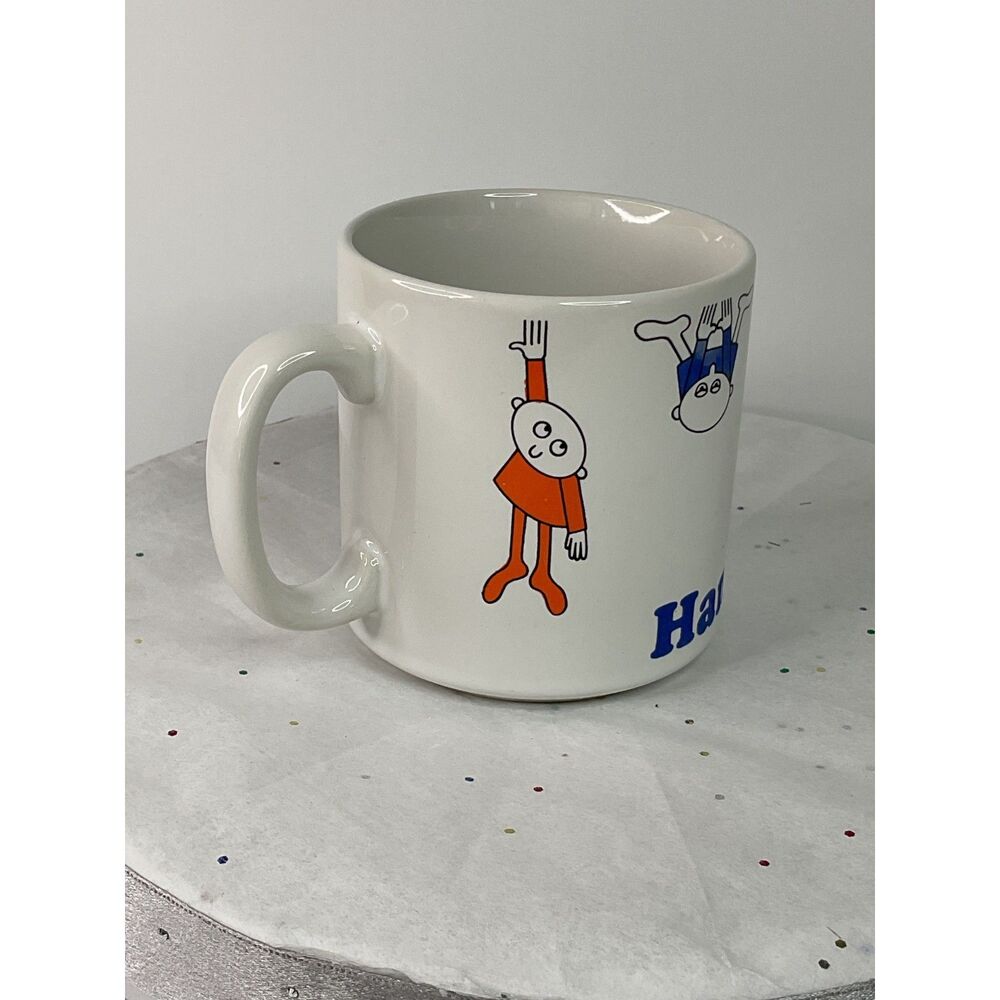 VTG Russ Berrie '80’s Funny Hang In Their Rainbow Color Work Coffee Tea Mug Cup
